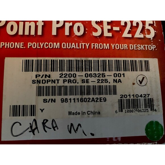 Polycom sound point Pro SE – 225 2 line conference Phone Desktop w/accessories - Picture 10 of 11